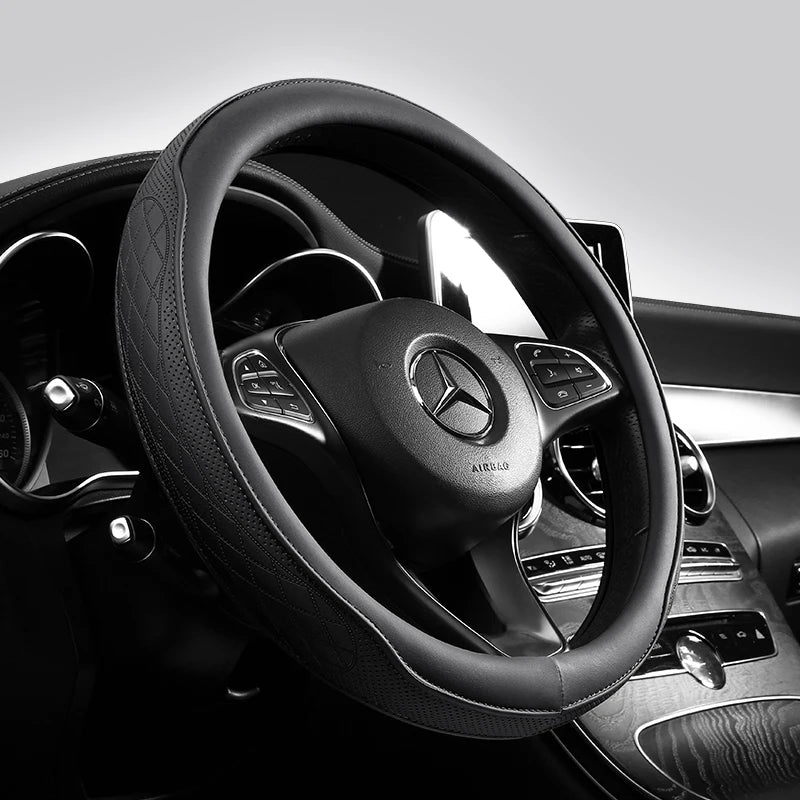 Leather Perforated Car Steering Wheel Cover