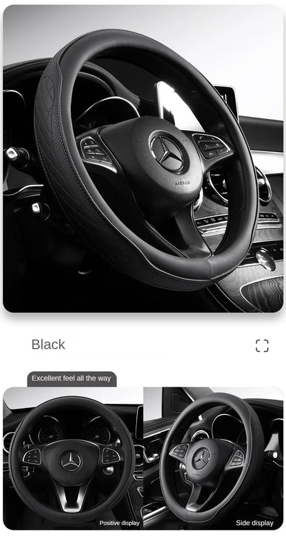 Leather Perforated Car Steering Wheel Cover