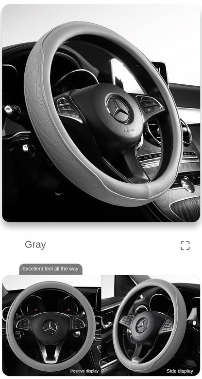Leather Perforated Car Steering Wheel Cover