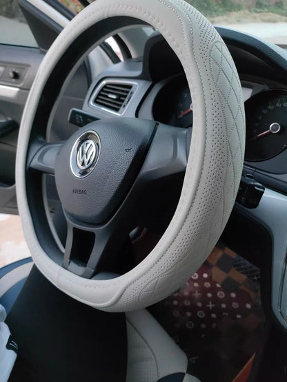 Leather Perforated Car Steering Wheel Cover