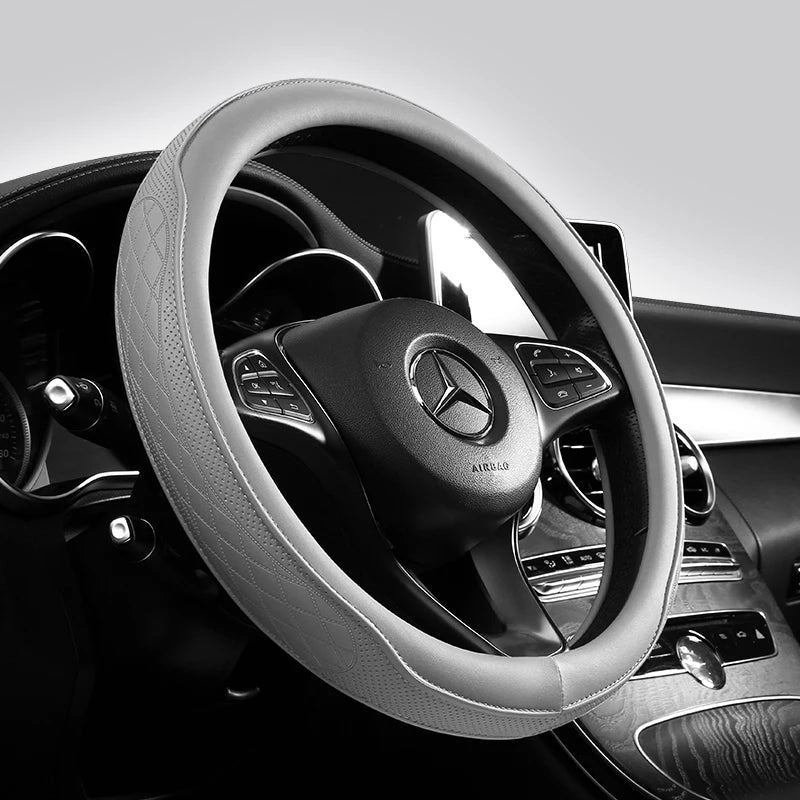 Leather Perforated Car Steering Wheel Cover