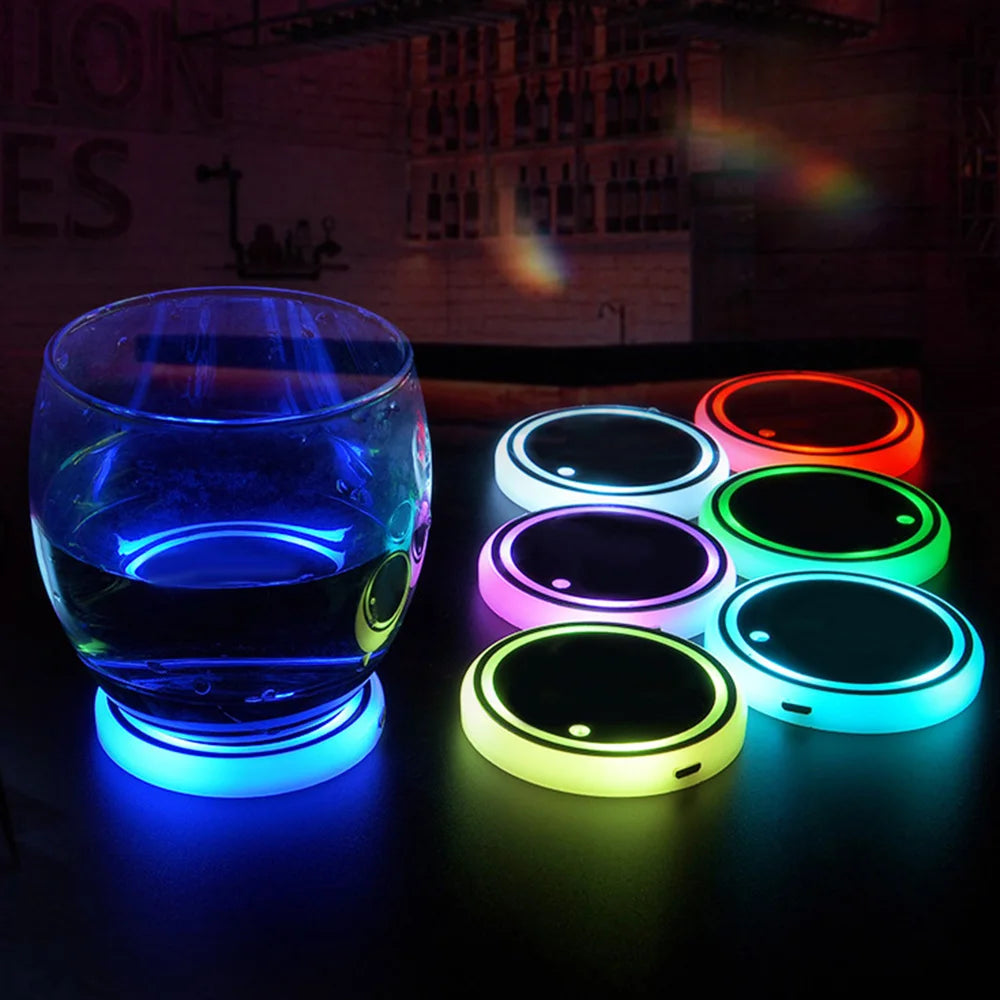 Car Coasters Cup Holder LED Light