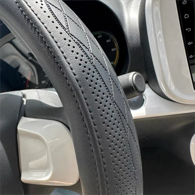 Leather Perforated Car Steering Wheel Cover