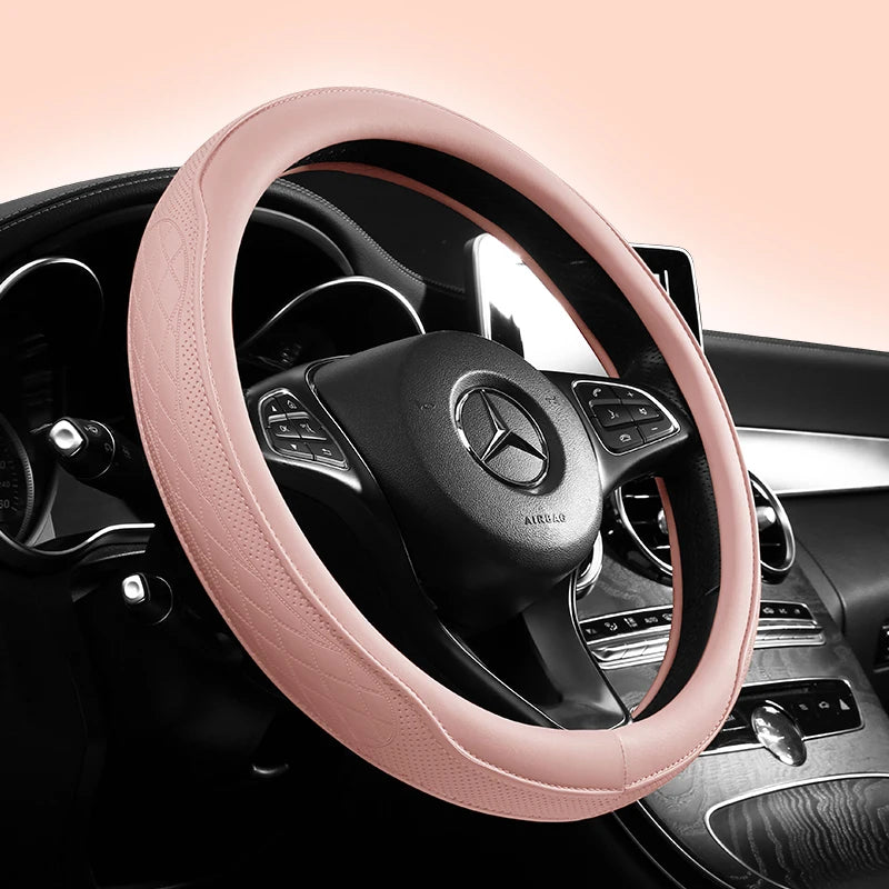 Leather Perforated Car Steering Wheel Cover