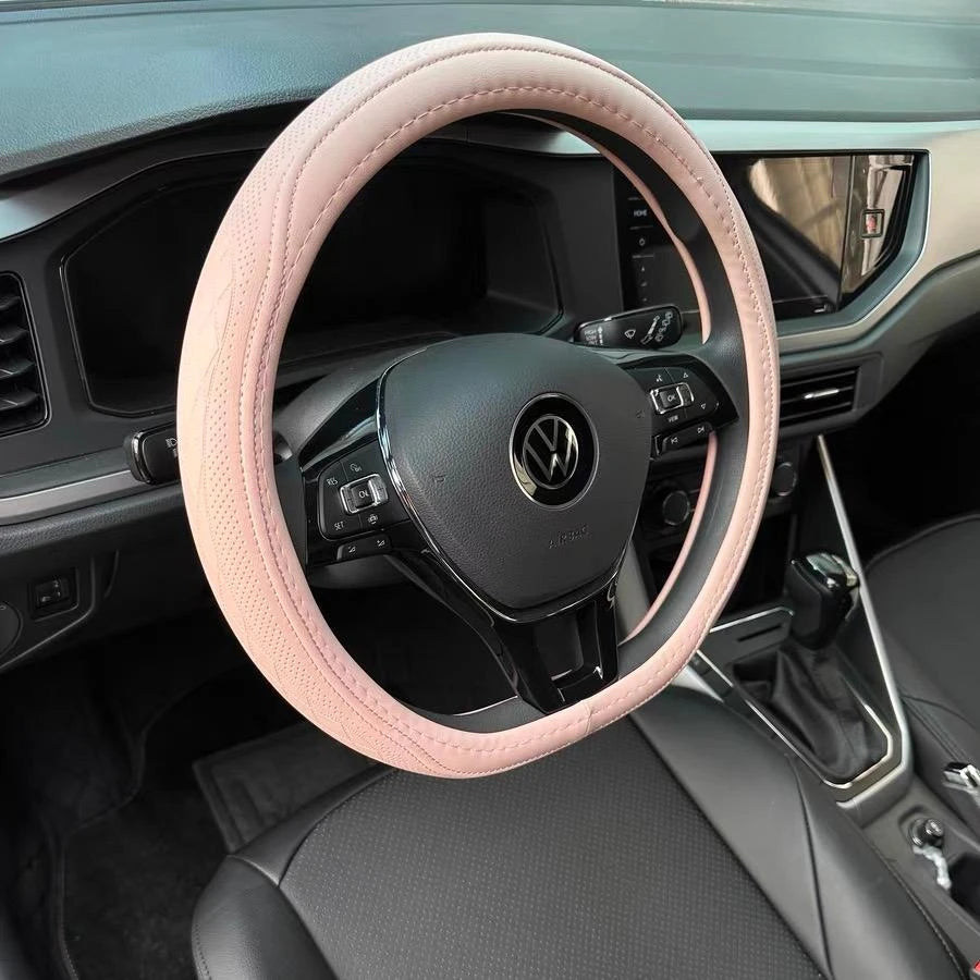 Leather Perforated Car Steering Wheel Cover