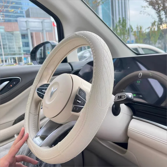 Leather Perforated Car Steering Wheel Cover