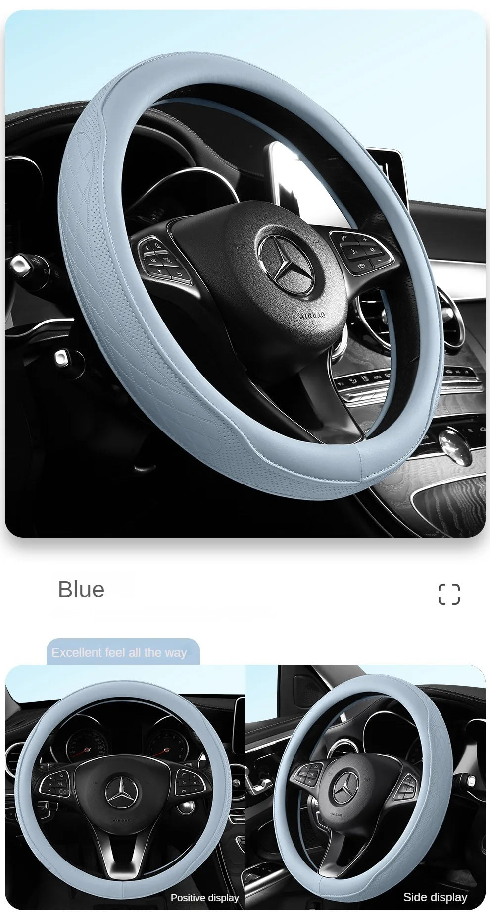 Leather Perforated Car Steering Wheel Cover