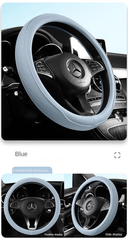 Leather Perforated Car Steering Wheel Cover