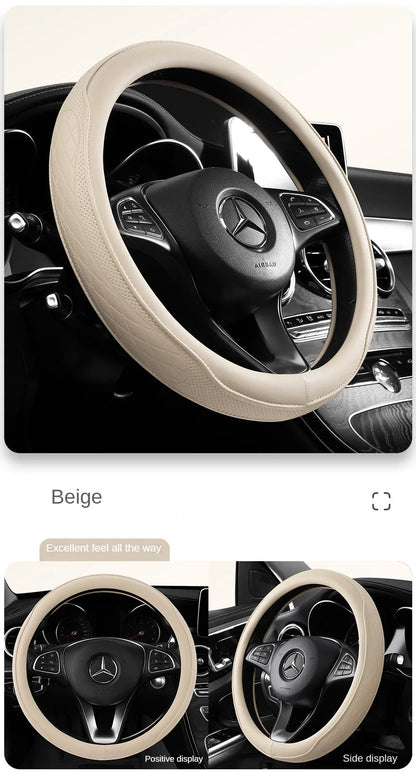 Leather Perforated Car Steering Wheel Cover