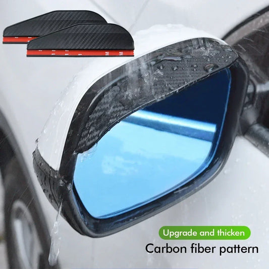 Rearview Mirror Carbon Fiber Rain Shield 2PCS