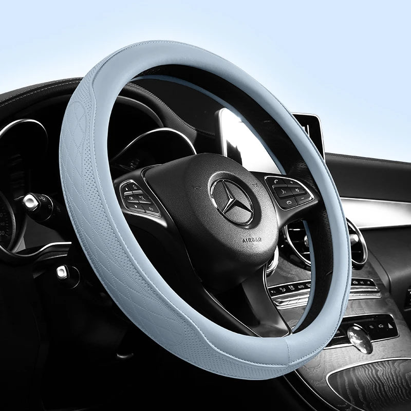 Leather Perforated Car Steering Wheel Cover